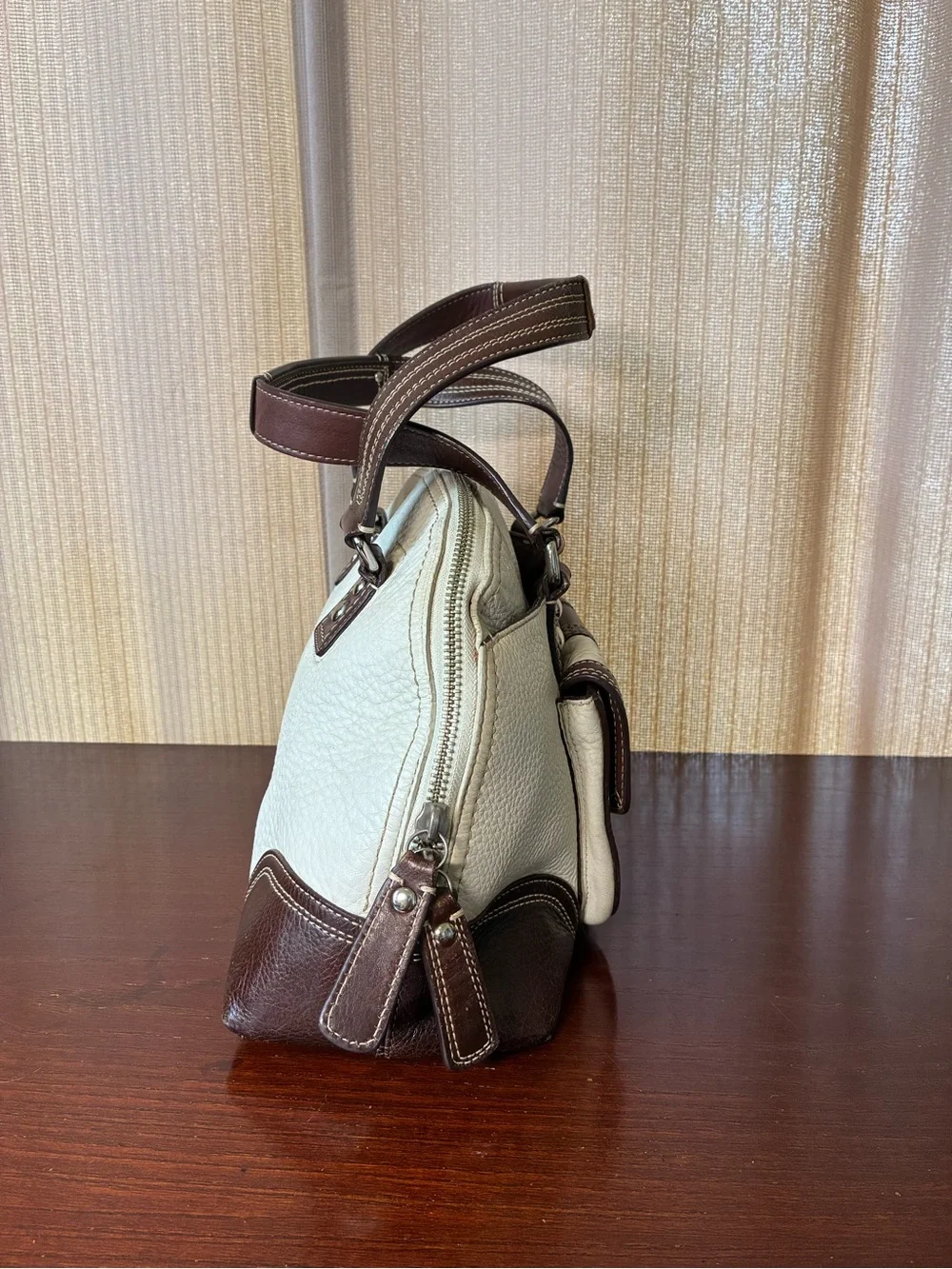 Coach Hampton Buckle Leather Shoulder Bag